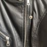 Zara Black Genuine Leather Biker Jacket - Size S Fits XS Image 5