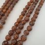 Vintage MultiStrand Yellow Brown Melon Shape Glass Beads Necklace 18 inches Long 9-10mm beads Image 4
