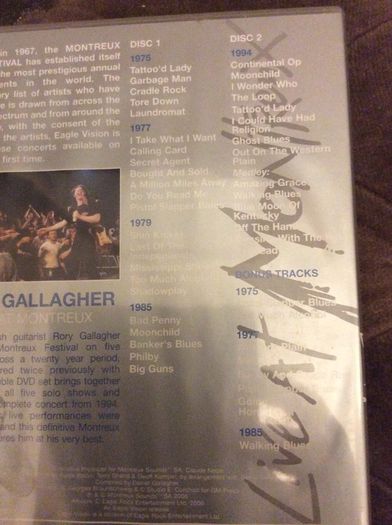 Rory Gallagher Live At Montreux DVD. Collect In Dublin Or Receive Via Post.