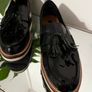 Real leather black patent loafers Image 4