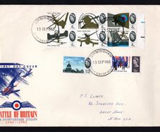 1965 Great Britain The 25th Anniversary of the Battle of Britain  Commemorative Stamp First Day Cover with clear Birmingham cancel.