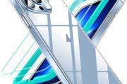 Hybrid Case Compatible with iPhone 13 Pro Max, with 2-Pack Tempered-Glass Screen Protectors, Reinforced Drop Protection, Shock-Proof Bumper, Scratch-Resistant Phone Case, Classic Series, Clear
