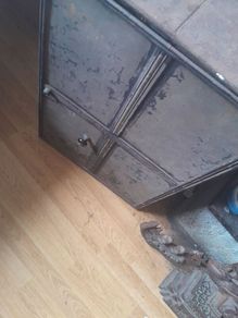 vintage industrial metal pigeonhole cabnit