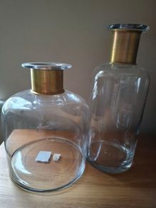 Set of two decorative glass ornaments