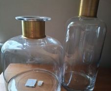 Set of two decorative glass ornaments
