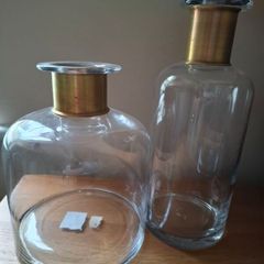 Set of two decorative glass ornaments