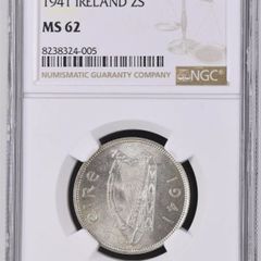 Ireland 1941 | Florin | Irish 2 Shillings | Salmon | KM.15 | MS 62