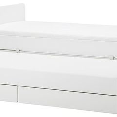 SLAKT Bed frame with underbed and storage