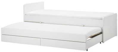 SLAKT Bed frame with underbed and storage