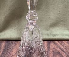 Vintage Irish Lead Crystal Hand Bell, Boyne Valley Pinwheel Pattern w/ Label
