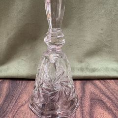 Vintage Irish Lead Crystal Hand Bell, Boyne Valley Pinwheel Pattern w/ Label