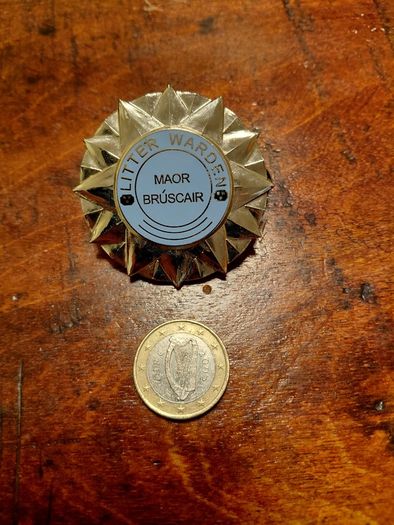 Vintage Irish Litter Warden Badge Maor Bruscair County Council Official Enamel Badge