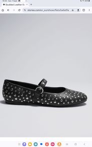 Other Stories  - Studded Leather Ballerina Flats - Black - UK 6 - BNWT RRP 129