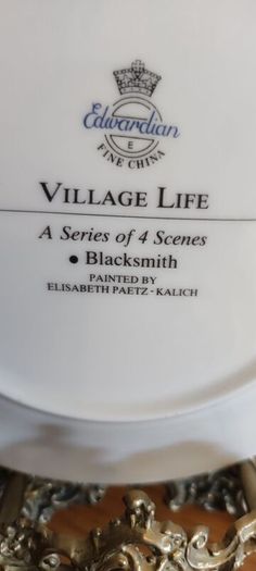 Village Life Edwardian Fine China Plate Village Life A Series of 4 Scenes Washing Day Painted by Elisabeth Paetz-Kalich Collectors Plate