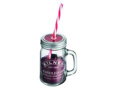 Kilner Handled Jar and Straw, Assorted Colours