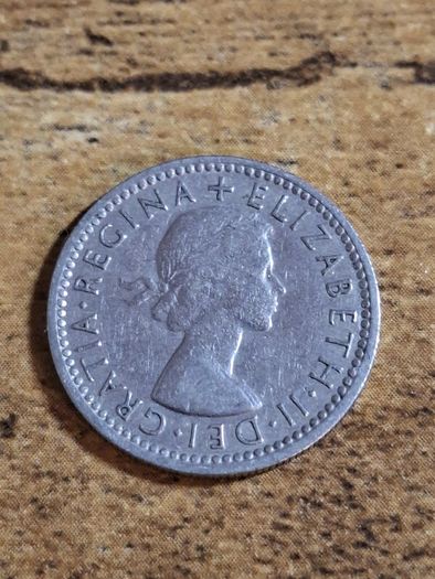 Great Britain UK 1955, 6 Pence Sixpence Coin, Elizabeth II - free standard postage