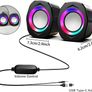 USB Wired Computer Speakers for Desktop PC  2.0 Wired Speaker for Monitor, Powered PC Speakers with 3.5mm JackBlack Image 2