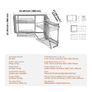 18"W Opening Blind Corner Pull Out Organizer, 2 Tier 4 Shelf Kitchen Cabinet Organizer, Magic Chrome Carbon Steel Storage Basket, Image 2