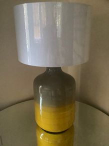 Mustard & Grey Large Table Lamp