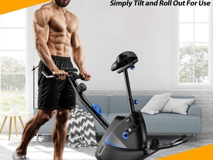 Exercise Bike Fitness Bike Advanced Home Trainer Stationary Bike Adjustable Magnetic Resistance for Home Gym Workout (FREE POSTAGE)