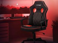 main image for ad Gaming Chair with Rocker Function, Red, Faux Leather, Ergonomic Office Chair with Armrest, Swivel Chair, Height Adjustable, S-shaped Backrest, Racing Gamer Chair, Work Chair, Desk Chair