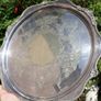 Vintage Silver and Gold Plate Serving Tray EPNS. 12" diameter Image 2
