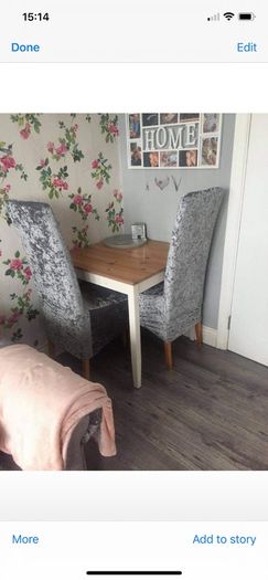 crushed velvet chair covers 10 euro each or 6 for 50 euro