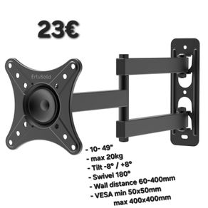 TV Monitor Wall Mount Bracket Tilt Swivel 10-49"