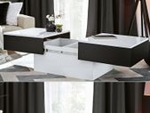 Extendable Slide Coffee Table Extendable Slide table Black Matte White Gloss Coffee Table Extendable Top