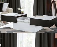 Extendable Slide Coffee Table Extendable Slide table Black Matte White Gloss Coffee Table Extendable Top