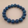 Deep Ocean Blue Apatite Bracelet Polished Round Beads Image 8