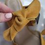MANGO mustard suede mules with bow tie detail - Sz 41 - Fit 7.5 to 8 UK - Bnwt Rrp 59.99 Image 7