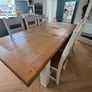 Solid Oak Extendable Cream Dining Table & 6 Chairs Image 4