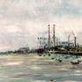 River Liffey, Dublin, 4x4in framed print by artist Helen Mathews Image 2