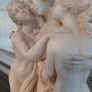 Three Graces Mantelpiece Antique Display On Black Marble Stand. Image 2