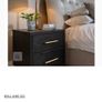 2 x black bedside lockers - black wood with gold handles Image 3
