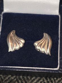 Vintage 925 Sterling Silver Shell Earrings
