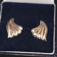 Vintage 925 Sterling Silver Shell Earrings