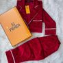Burgundy Velvet Pyjamas Image 8