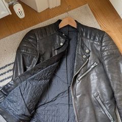 Vintage Heavy Leather Jacket (Size S)