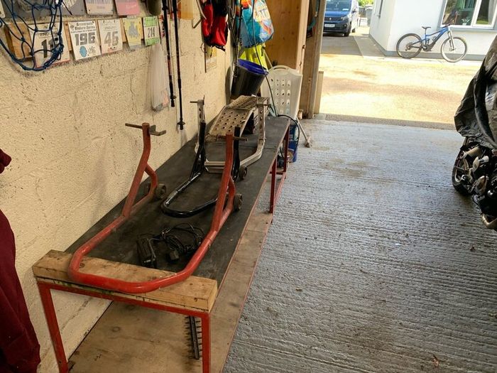 Motorcycle work bench loading ramp 3 padduch stand