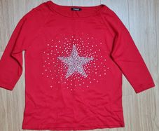 Pamela Scott Red Star Print Jumper