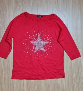 Pamela Scott Red Star Print Jumper