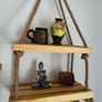 Beautiful Handmade 2-Tier Hanging Rope Shelf Image 8