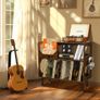 Large Rustic Record Player Stand, 2 Tier Record Player Table with Vinyl Record Storage 370 Albums Image 7