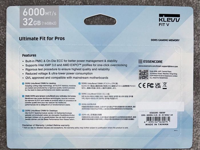 Klevv Fit V 32gb Ddr5 Ram 6000mt/s Cl28 New