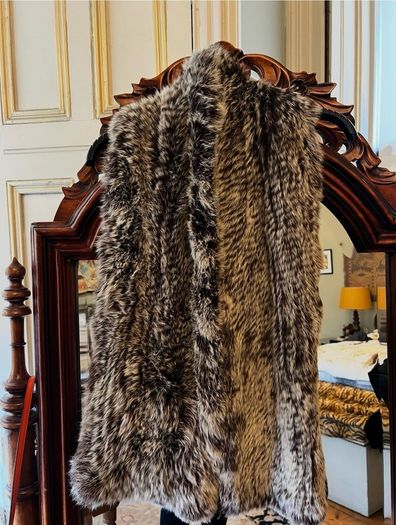 Long Max & Moi French Fur Scarf Wrap
