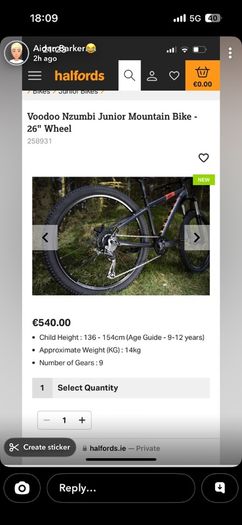 Voodoo Nzumbi Junior Mountain Bike - 26" Wheel