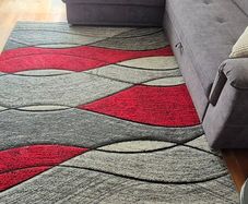 Rug Grey/red 160x220cm