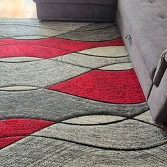 Rug Grey/red 160x220cm